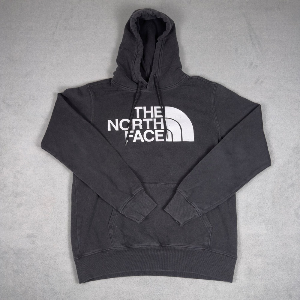 The North Face Mens Half Dome Pullover Hoodie Black Logo Small - Picture 1 of 6